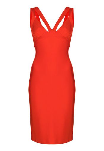 Herve L. Leroux cut out-detail midi dress - Rosso