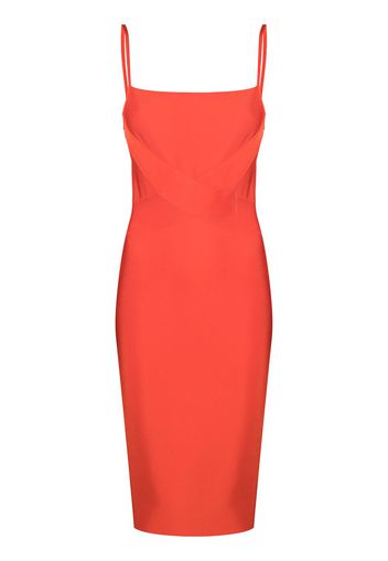 Herve L. Leroux square-neck sleeveless midi dress - Rosso