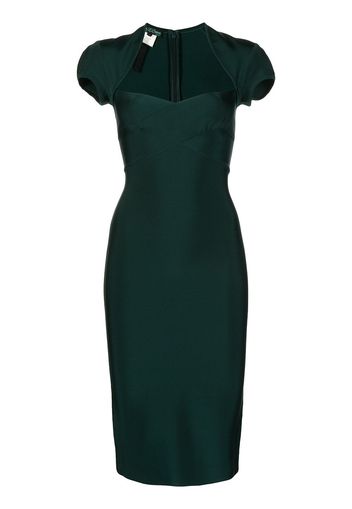 Herve L. Leroux cap-sleeves bandage dress - Verde