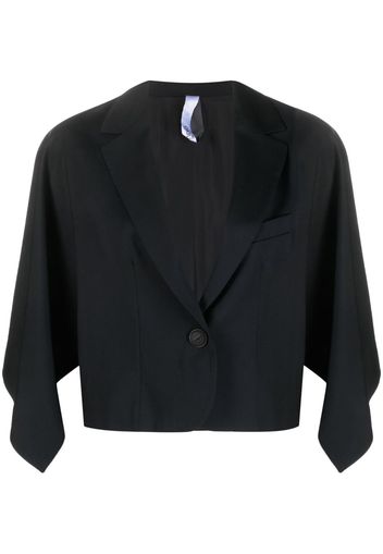 Hevo single-breasted wool cropped blazer - Blu