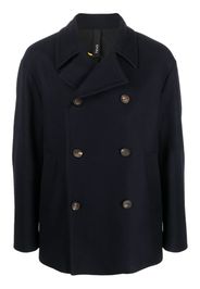 Hevo double-breasted knitted coat - Blu