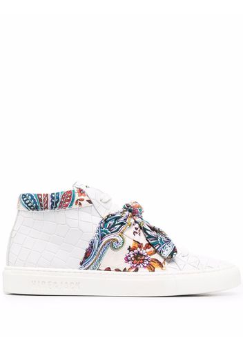 Hide&Jack Sneakers alte effetto coccodrillo - Bianco