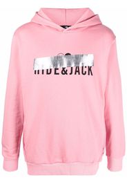Hide&Jack logo-print pullover hoodie - Rosa