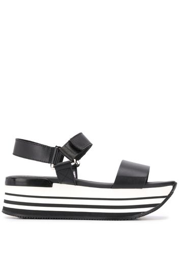 two tone platform sandals