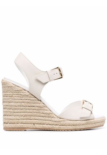 Hogan buckle-fastening platform espadrilles - Bianco