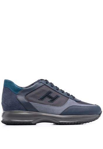 Hogan panelled suede-leather trainers - Blu