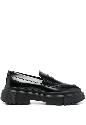 Hogan chunky leather loafers - Nero