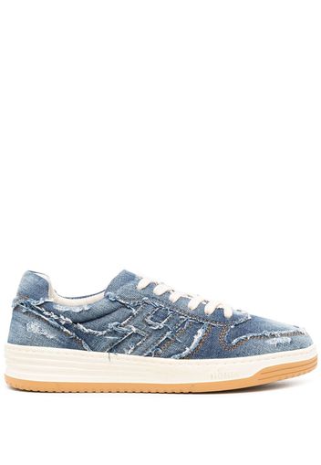 Hogan Sneakers denim con effetto vissuto - Blu