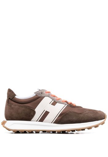 Hogan suede-panels sneakers - Marrone