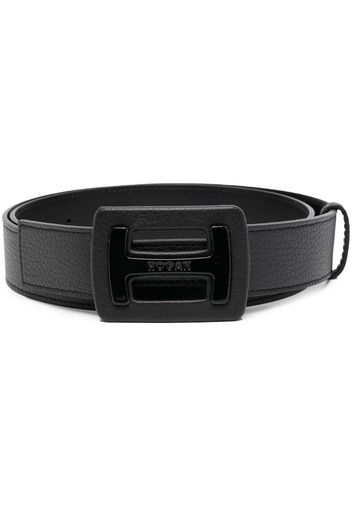 Hogan logo-engraved leather belt - Nero