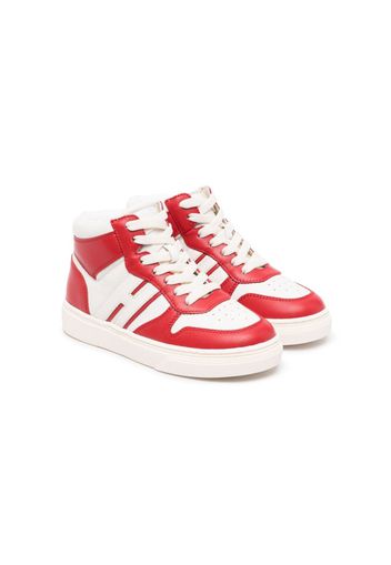 Hogan Kids leather hi-top sneakers - Bianco