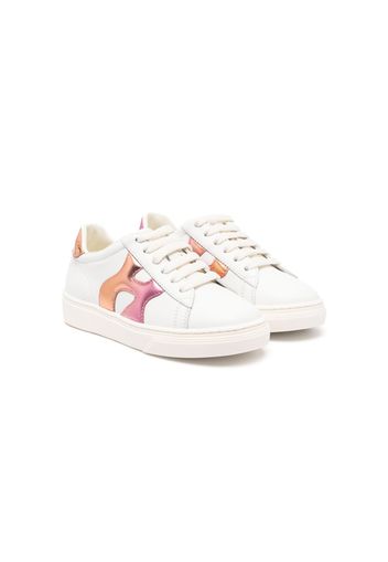 Hogan Kids side logo-patch sneakers - Bianco