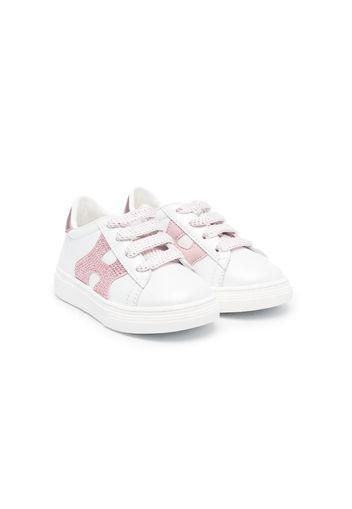 Hogan Kids rhinestone low-top sneakers - Bianco