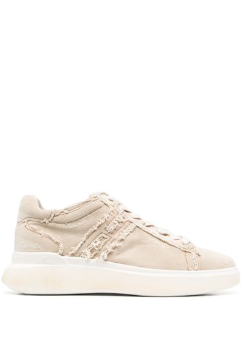 Hogan H580 distressed-effect low-top canvas sneakers - Toni neutri