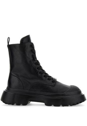 Hogan Anfibio leather lace-up boots - Nero