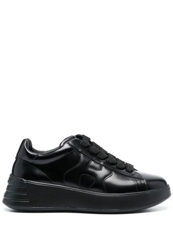Hogan logo-embossed 45mm lace-up leather sneakers - Nero