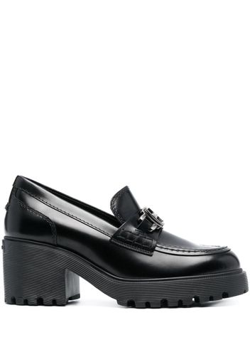 Hogan 70mm logo-plaque leather loafers - Nero