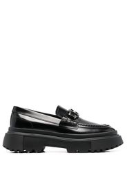 Hogan logo buckle platform loafers - Nero