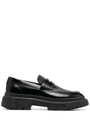 Hogan leather ridged-sole loafers - Nero