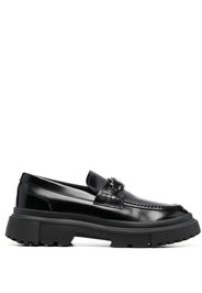 Hogan logo-plaque leather loafers - Nero