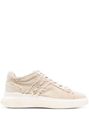 Hogan H580 distressed-effect low-top canvas sneakers - Toni neutri