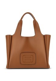 Hogan medium H-bag leather tote bag - Marrone