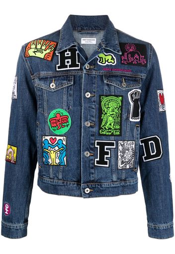 Honey Fucking Dijon Giacca denim con applicazione x Keith Haring - Blu