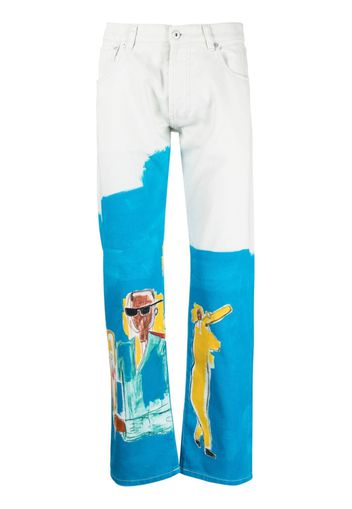 Honey Fucking Dijon illustration-print straight-leg jeans - Bianco