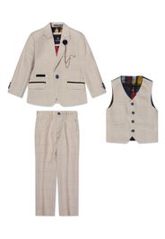 HOUSE OF CAVANI KIDS single-breasted checked three-piece suit - Toni neutri