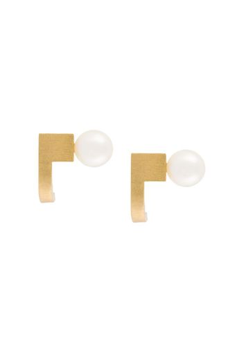 geometric pearl embellished earrings