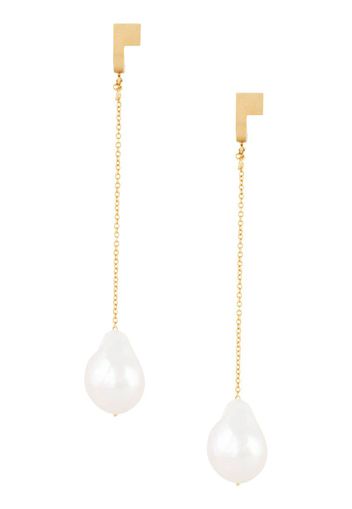 chain pearl drop earrings