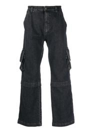 Htc Los Angeles straight-leg denim cargo jeans - Nero