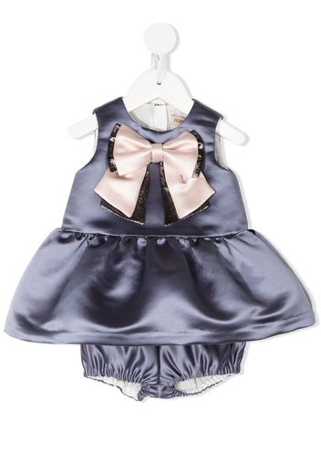 Hucklebones London satin-finish bow-detail dress and bloomers - Grigio