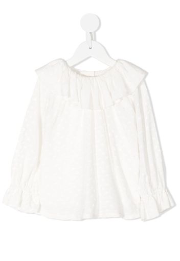 Hucklebones London pierrot-collar ruffle blouse - Bianco