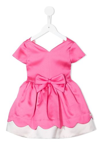 Hucklebones London scalloped-bodice short-sleeve dress - Rosa