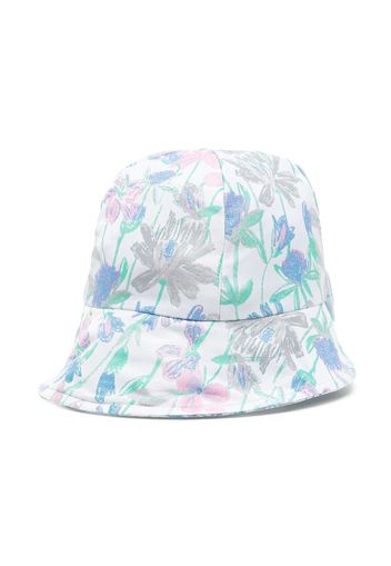 Hucklebones London floral-print bow-detail sun hat - Blu