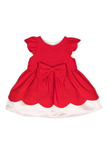 Hucklebones London bow-detail scallop-edge dress - Rosso