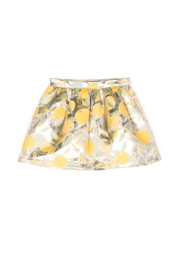 Hucklebones London Gonna svasata con stampa limoni - Giallo