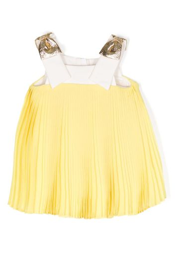 Hucklebones London bow-detail pleated dress - Giallo