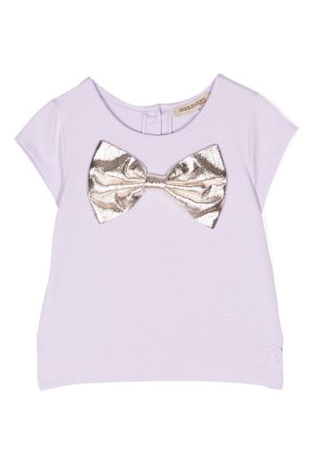 Hucklebones London bow-detail cotton-modal T-shirt - Viola