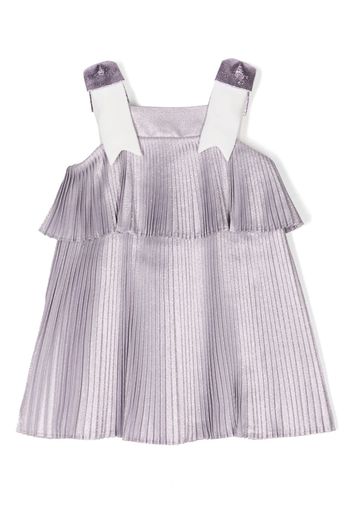 Hucklebones London bow-detail pleated tiered dress - Viola