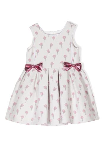 Hucklebones London rose-print bow-detail dress - Bianco