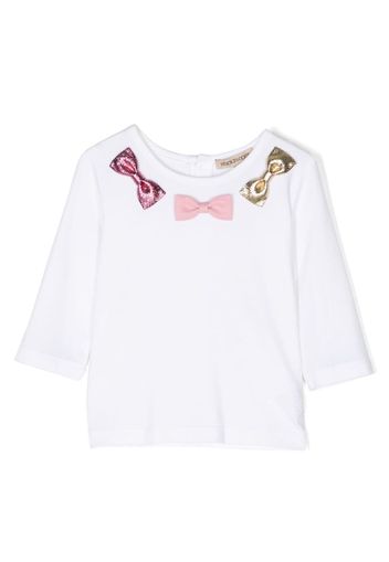 Hucklebones London bow-detail jersey t-shirt - Bianco