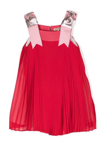 Hucklebones London chiffon pleated trapeze dress - Rosso