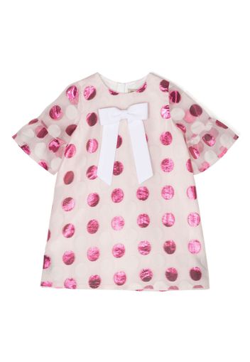 Hucklebones London bow-detail polka dot-print dress - Rosa