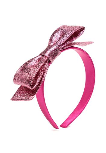 Hucklebones London metallic-effect bow-detail headband - Rosa