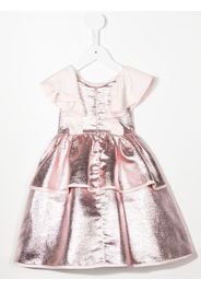 Hucklebones London metallic-finish tiered-skirt dress - Rosa