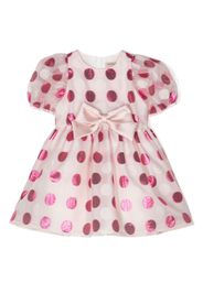 Hucklebones London polka dot-print puff-sleeve dress - Rosa