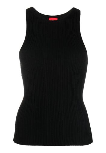 HUGO ribbed-knit crew-neck tank top - Nero