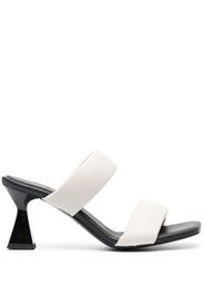 HUGO double-strap 80mm leather mules - Toni neutri